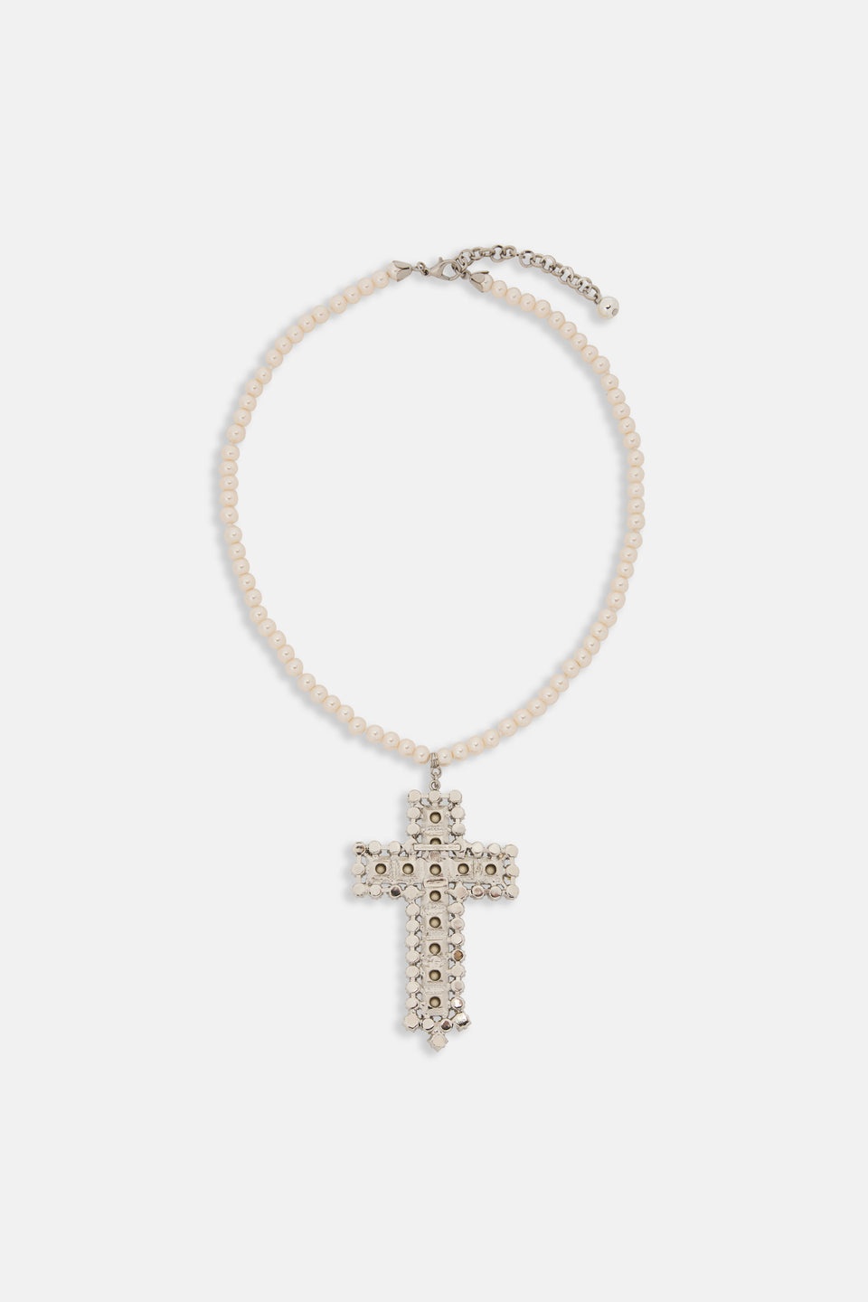 SINGLE PEARL NECKLACE WITH CRYSTAL CROSS 2