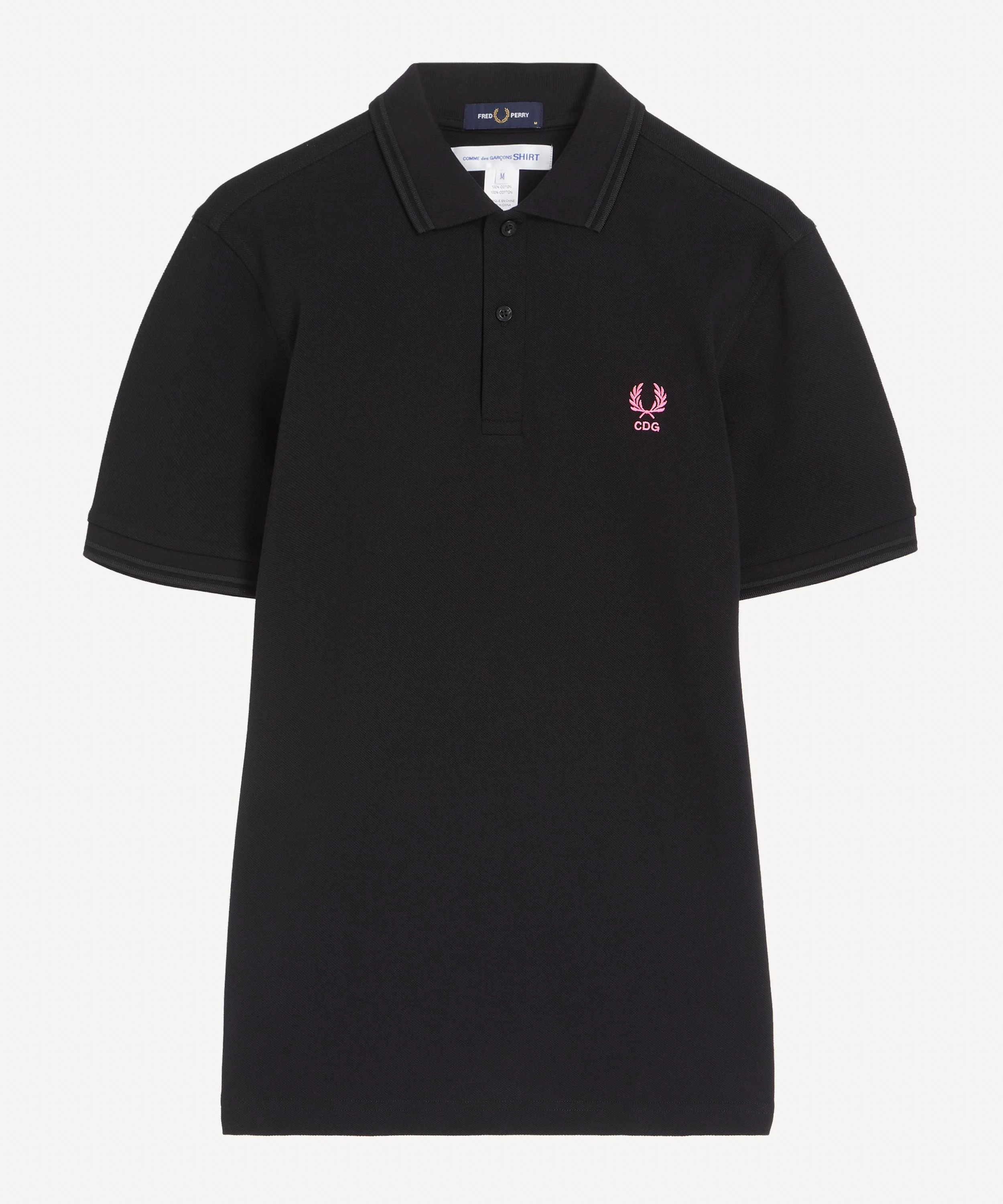 x Fred Perry Pink Fluorescent Embroidery Polo Shirt - 1