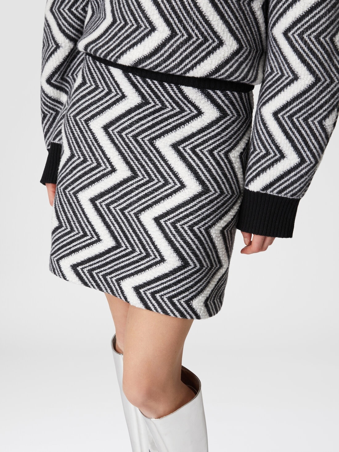 Zig zag wool miniskirt - 4