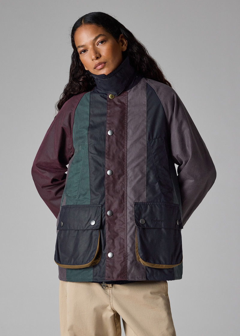 Paul Smith loves Barbour - Striped Oversized Bedale Wax Jacket 7