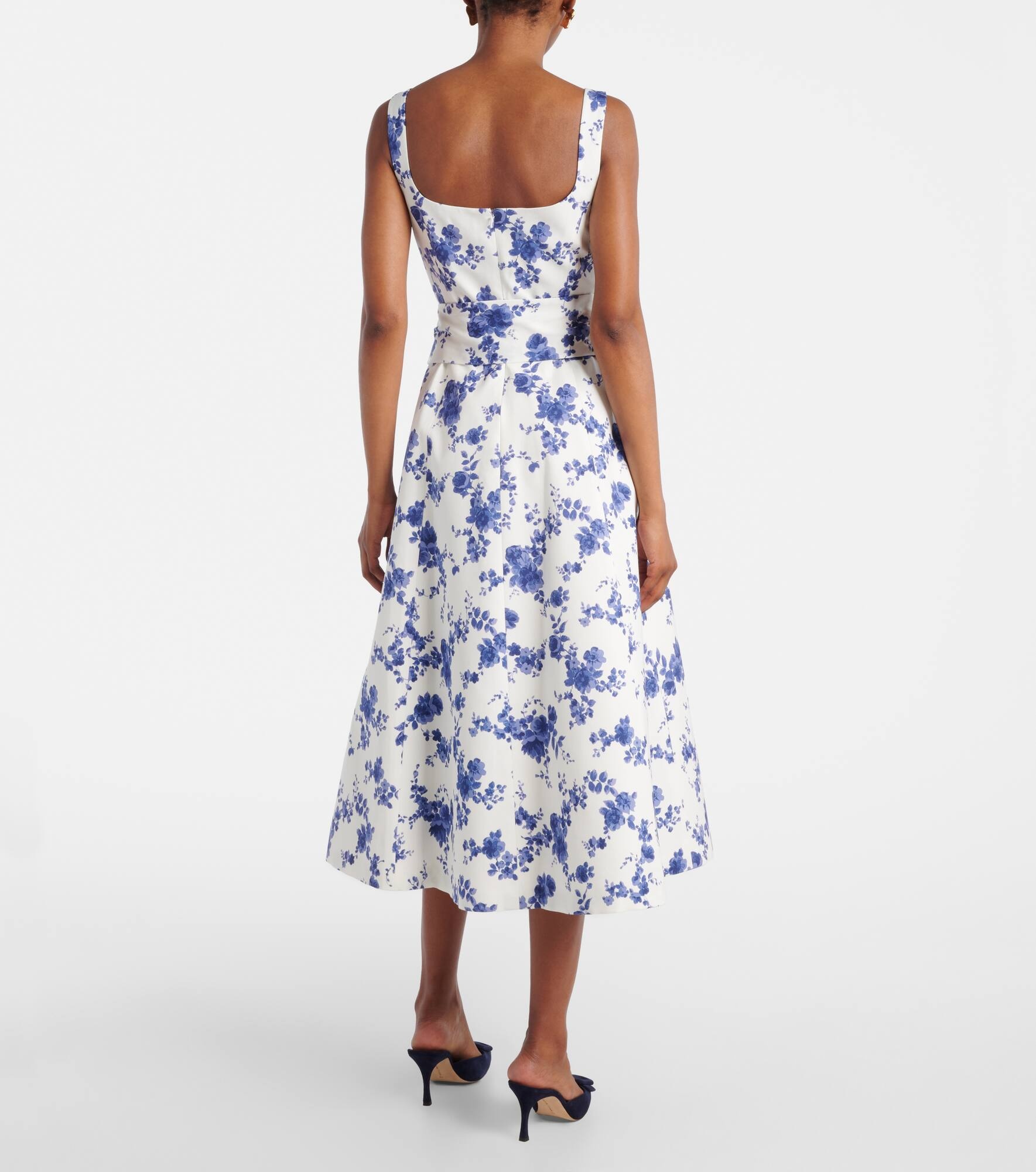 Floral faille midi dress - 3