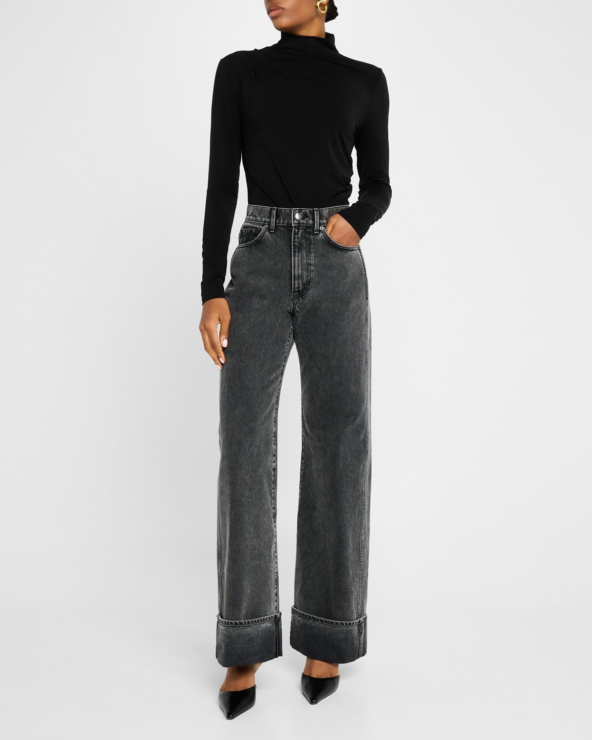 Taylor High-Rise Wide Cuffed Jeans - 3