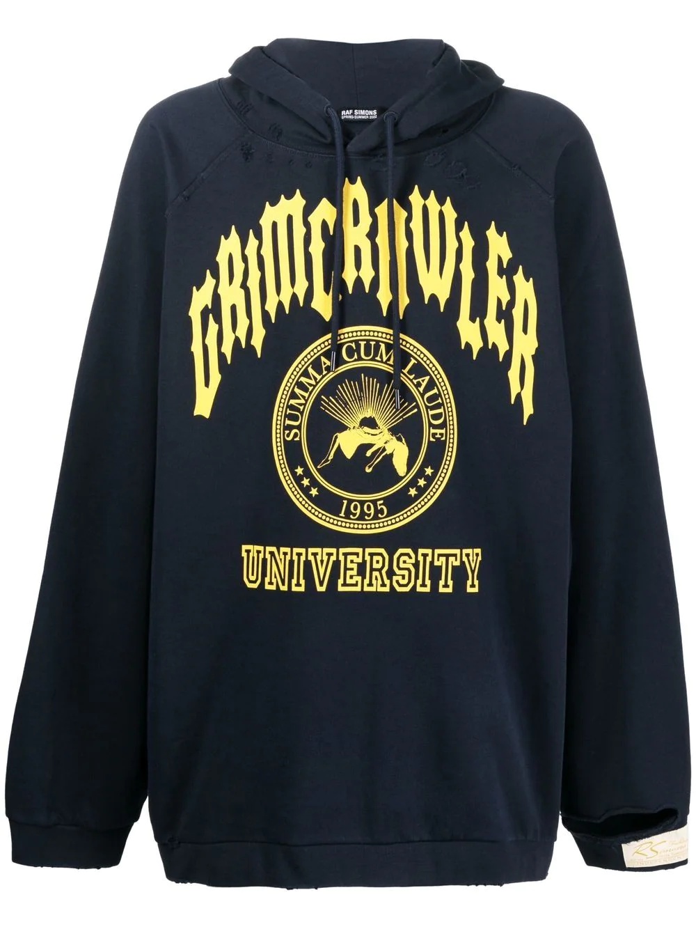 slogan-print pullover hoodie - 1