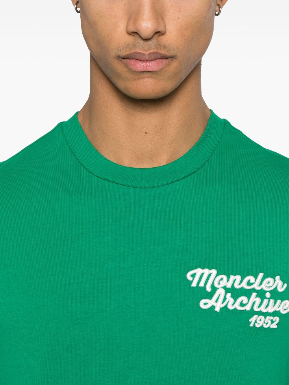 logo-embroidered cotton T-shirt - 4