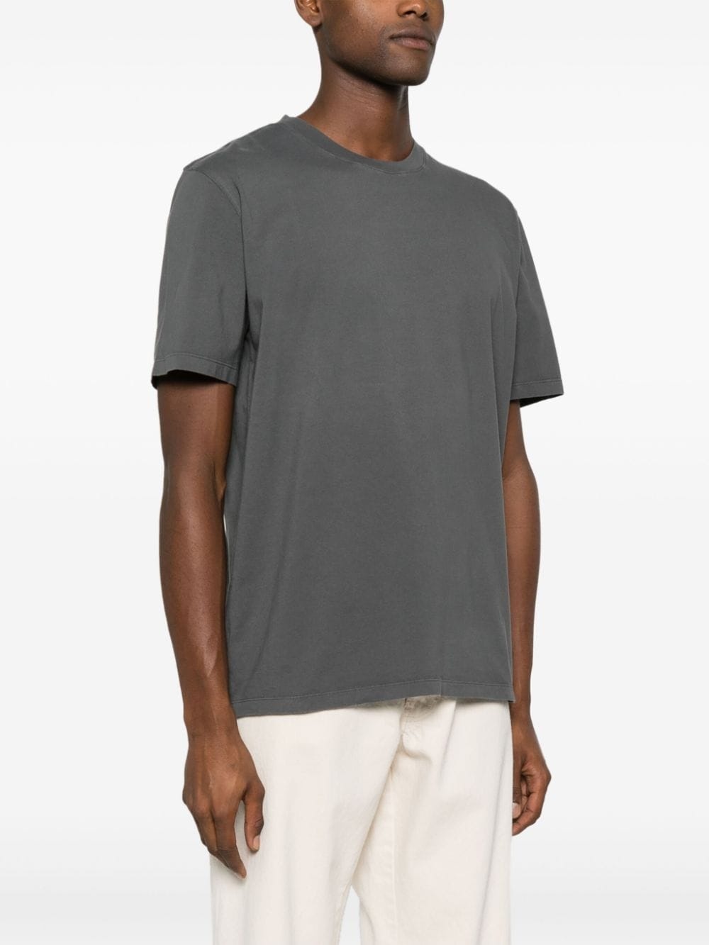 plain cotton T-shirt - 3
