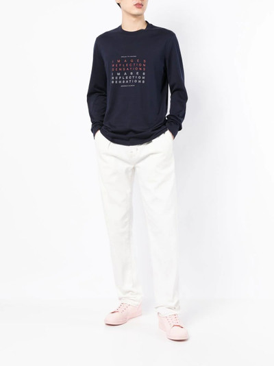 Brunello Cucinelli text print long-sleeve T-shirt outlook