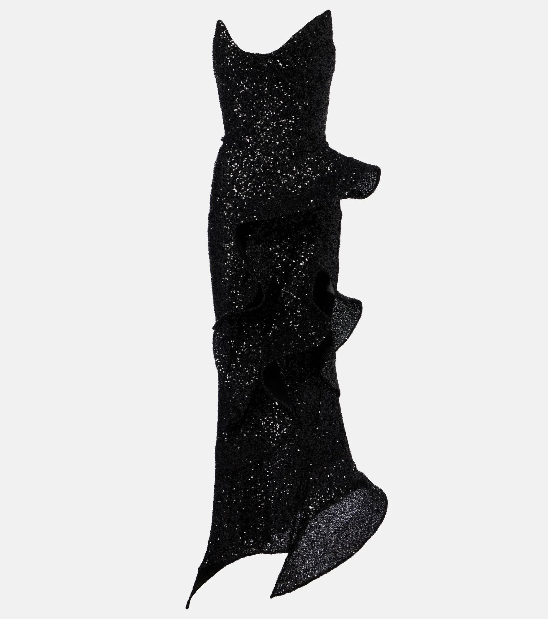 Thistle Wave ruffled sequined gown - 1