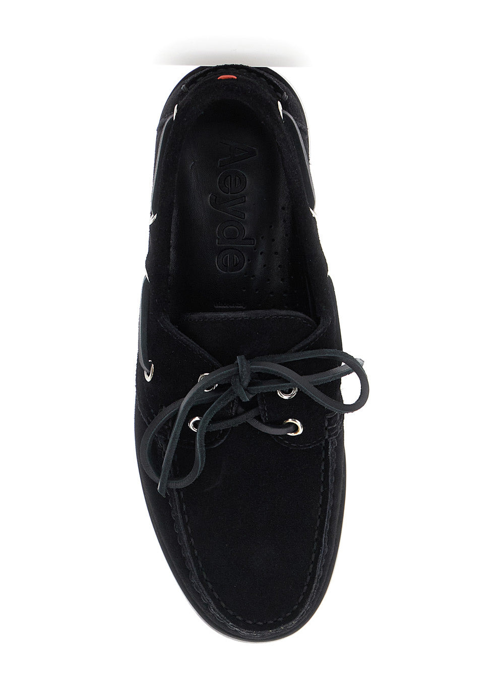 Aeyde Women Black Boat Shoes With Side Laces In Suede Woman - 4
