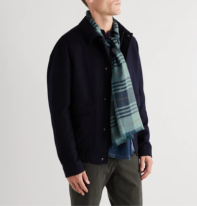 Loro Piana Fringed Checked Cashmere and Silk-Blend Scarf outlook