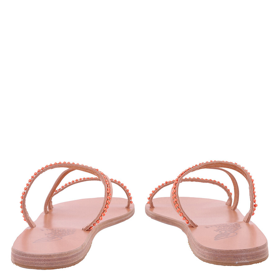 Ancient Greek Sandals Natural/Coral Apli Polytimi Chain Detail Sandals - 4