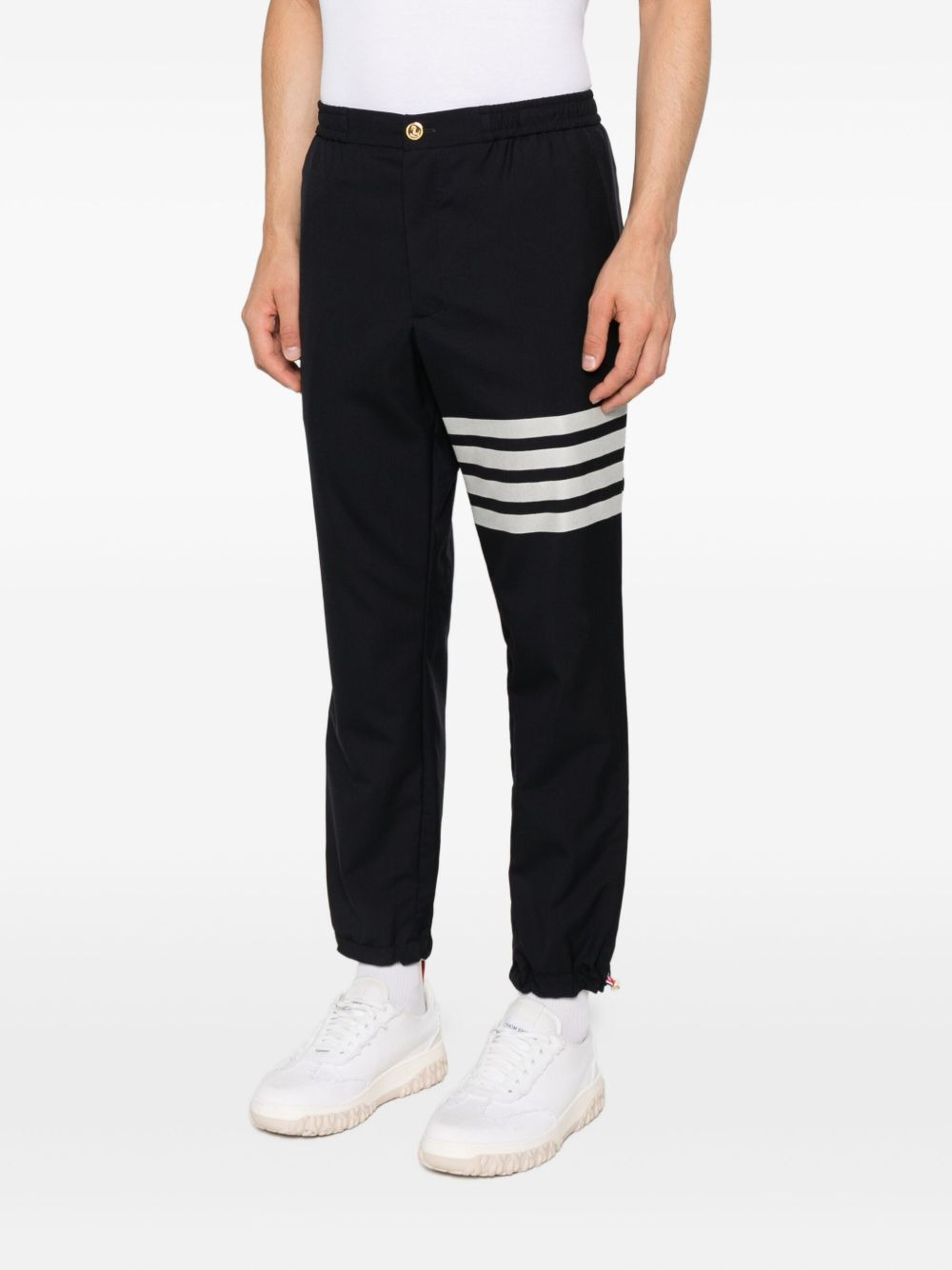 four-stripe wool track pants - 3