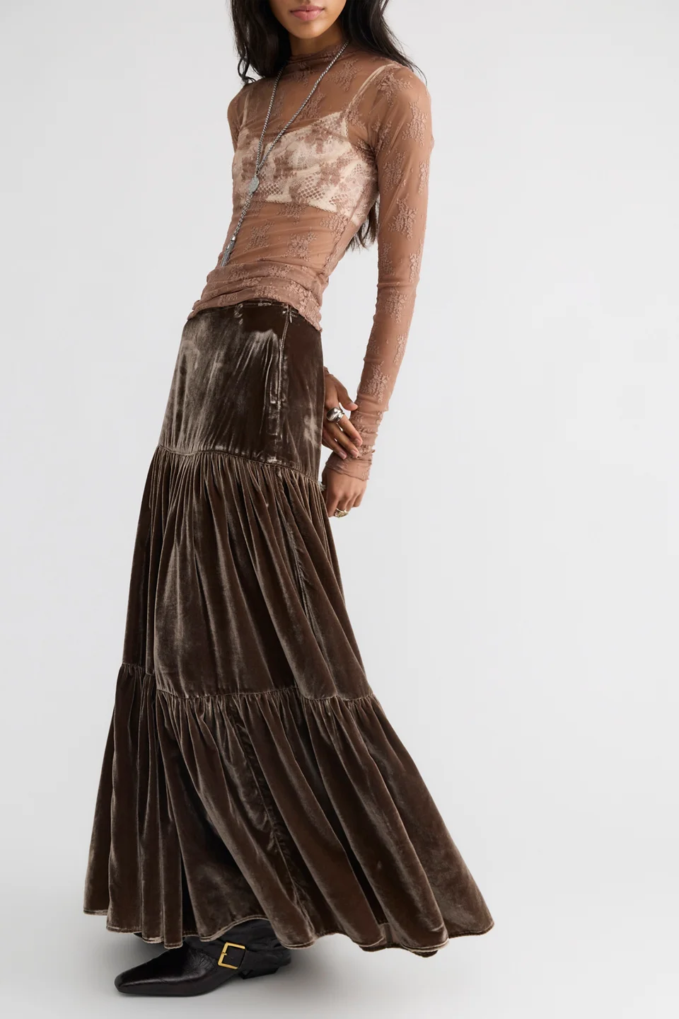 Juliette Velvet Maxi Skirt - 1