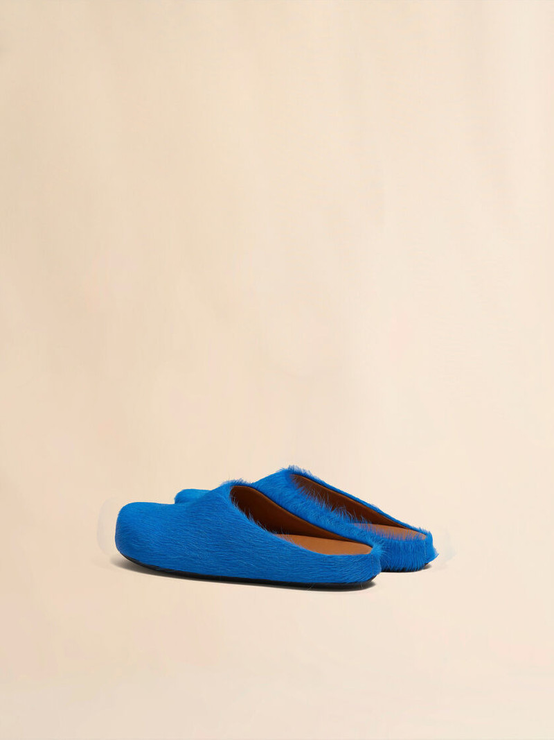 Marni BLUE LONG-HAIR CALFSKIN FUSSBETT SABOT outlook