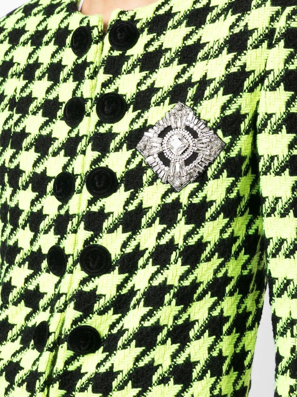houndstooth-pattern embellished tweed jacket - 5