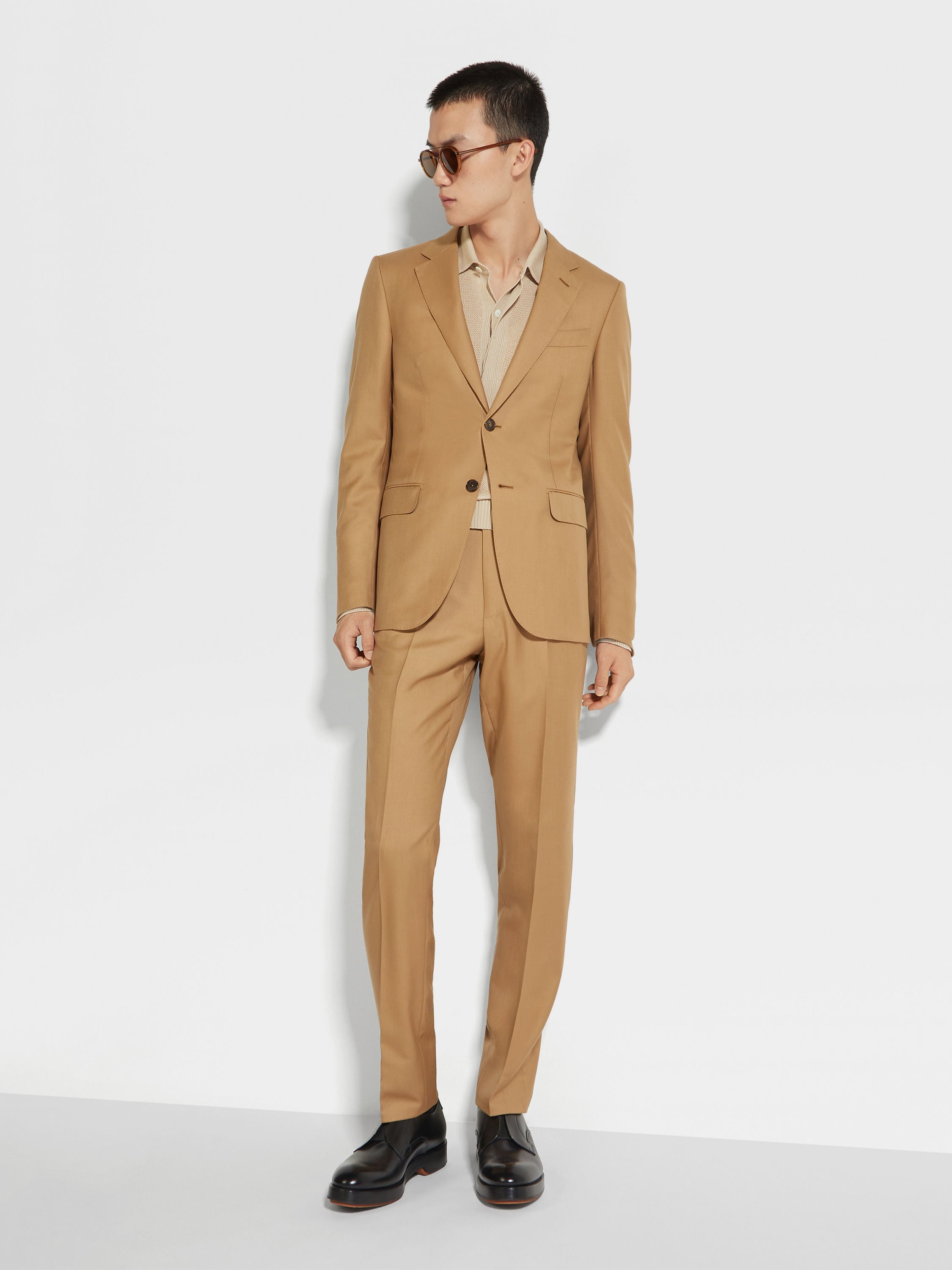 DARK BEIGE OASI CASHMERE SUIT - 1