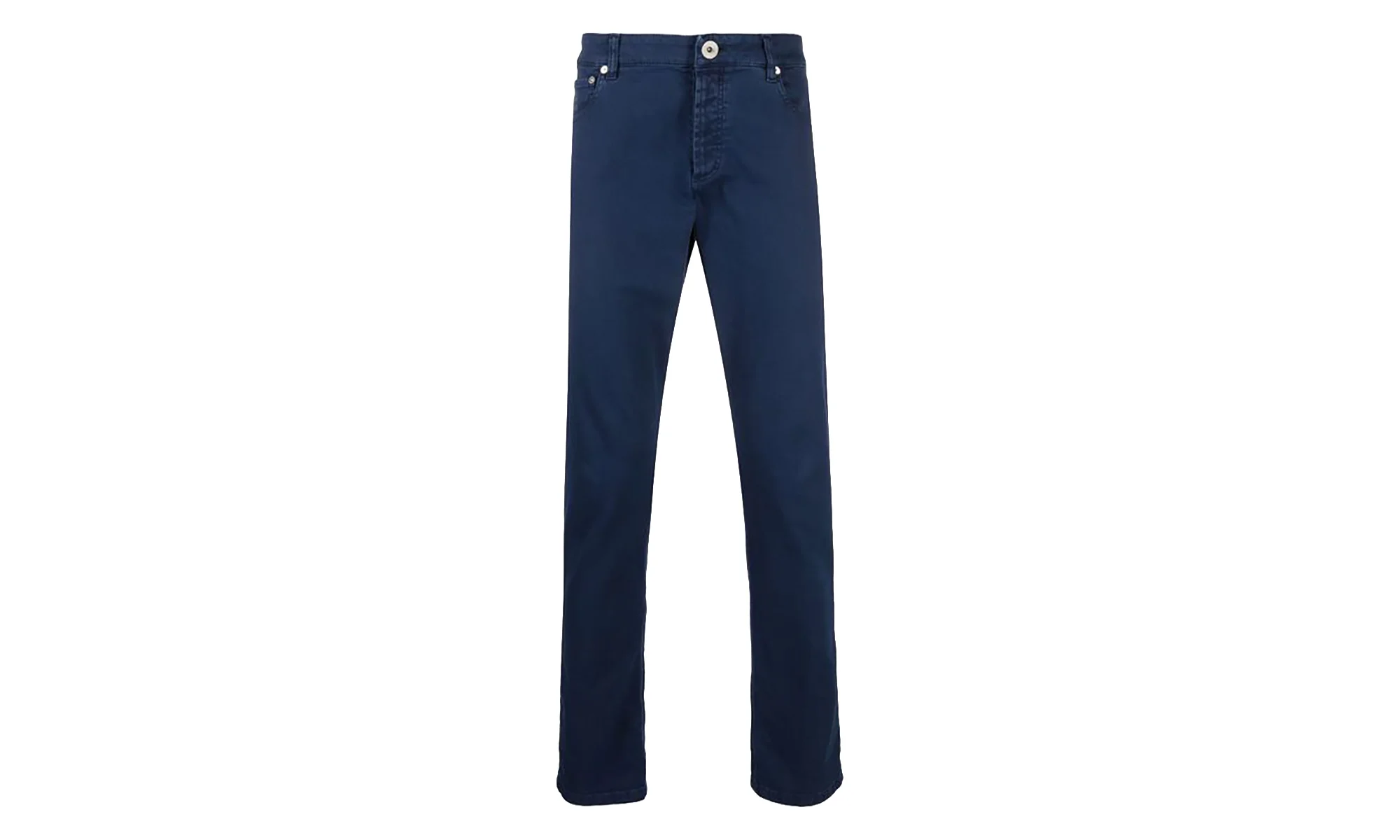 Mid-Rise Cotton Straight Jeans "Blue" BRUN763 - 1