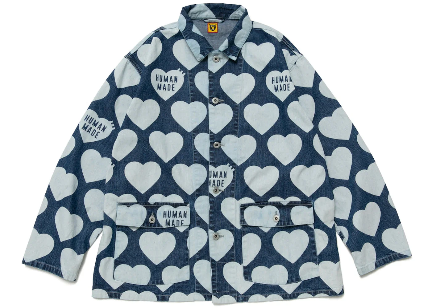 Human Made Heart Denim Coverall Jacket Indigo - 1