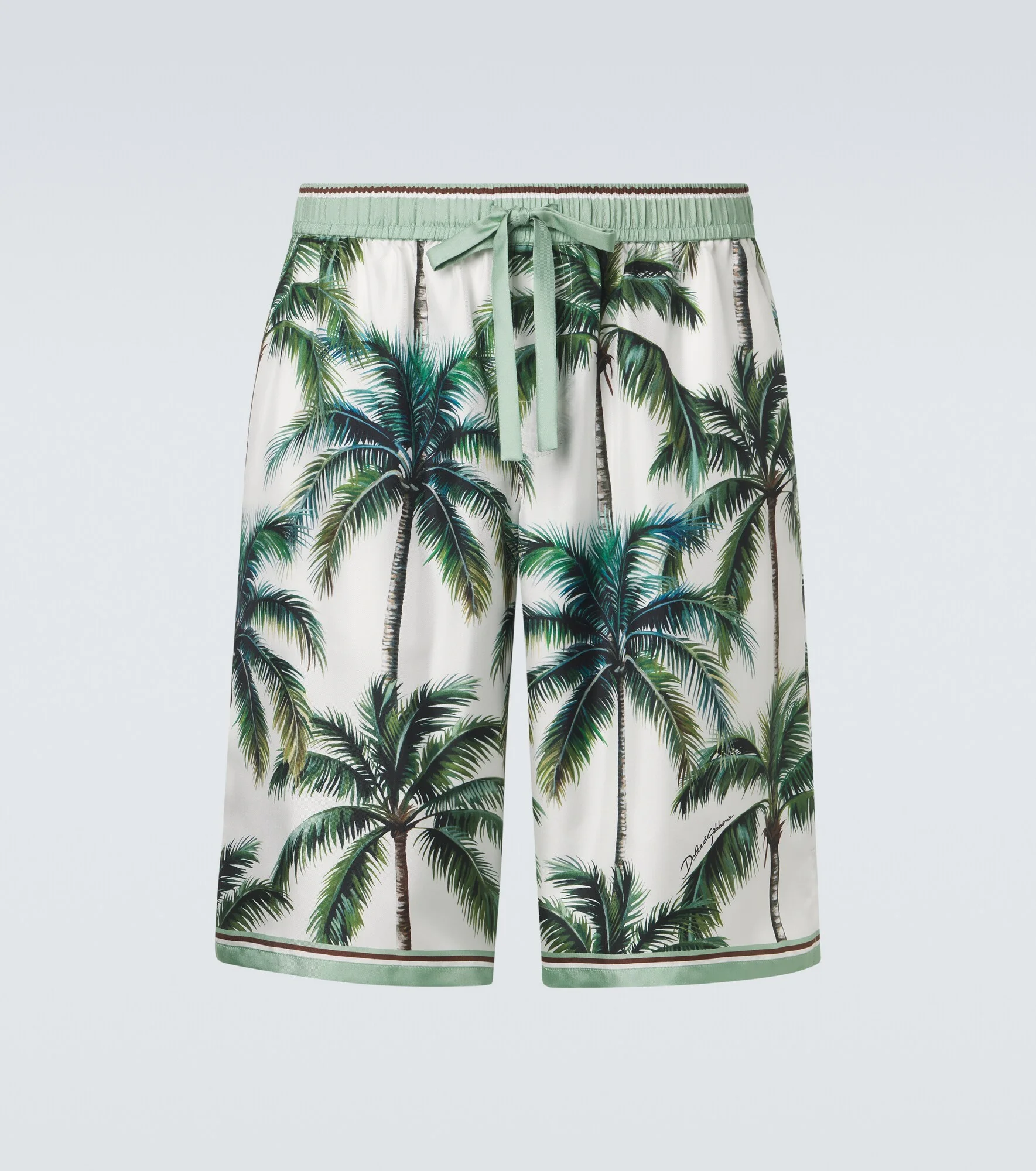 Printed silk twill shorts - 1