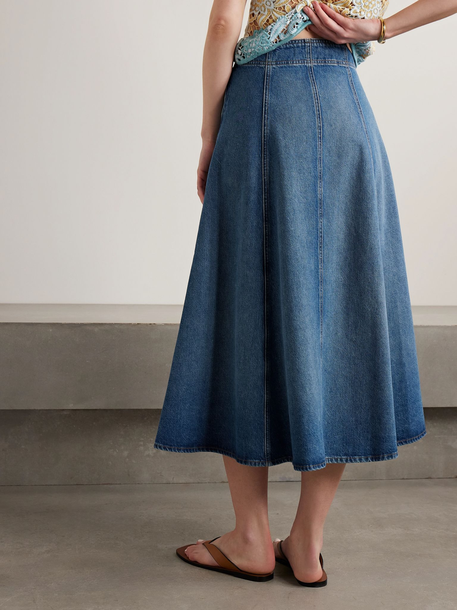 The Uma denim midi skirt Blue - 3
