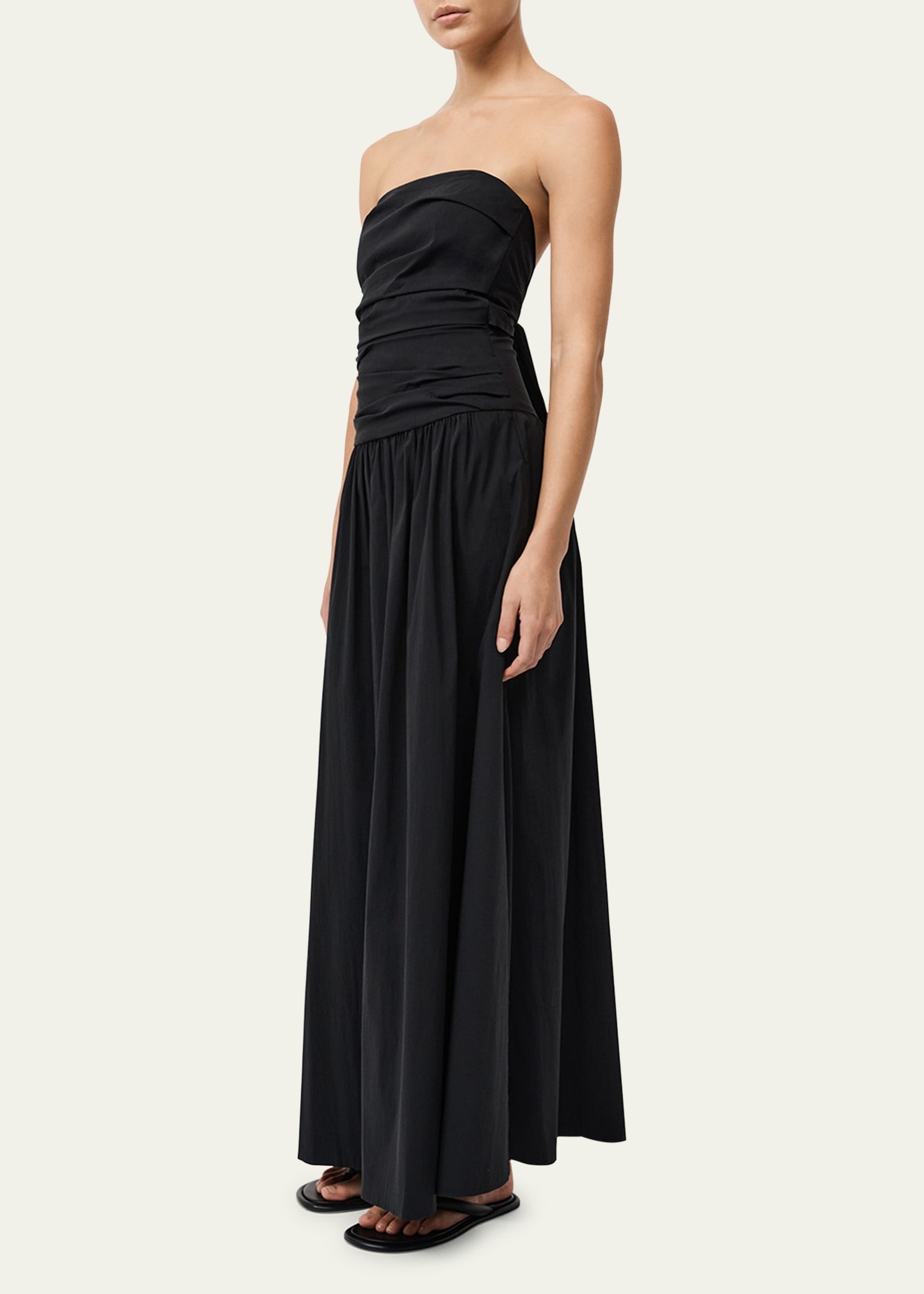 Gathered Strapless Tie-Back Maxi Dress - 4