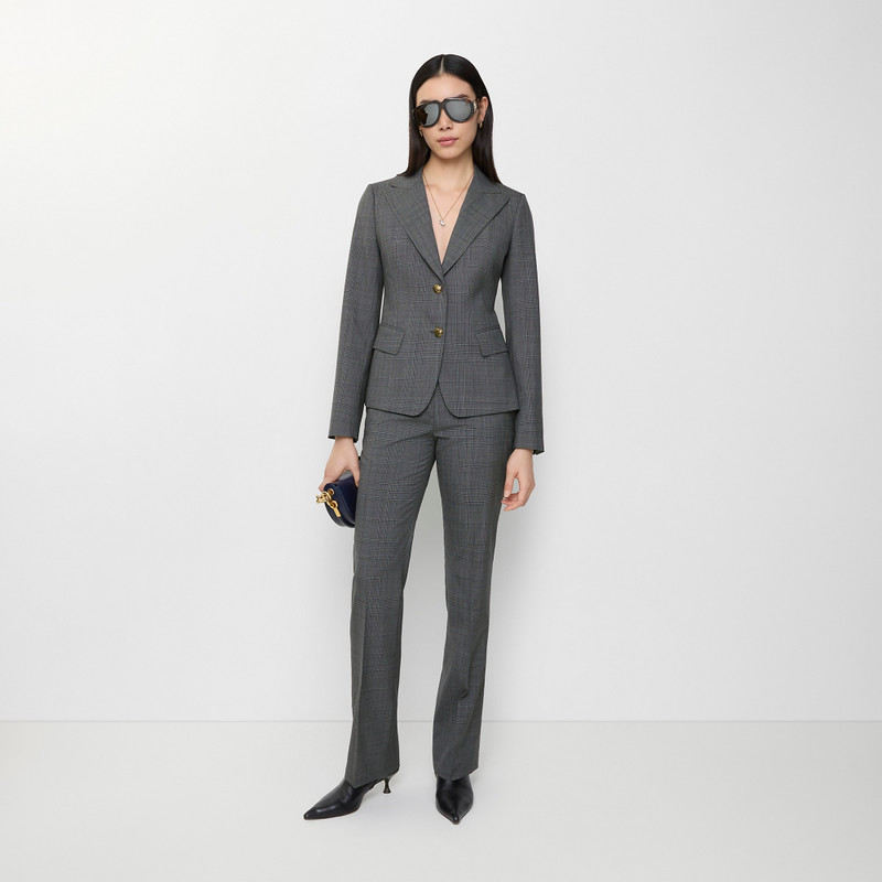 Burberry Check Wool Tailored Trousers outlook