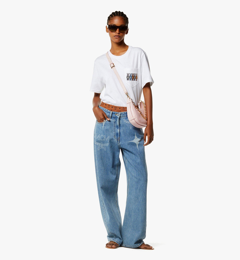 MCM Aren Crescent Hobo Bag in Maxi Monogram Leather outlook