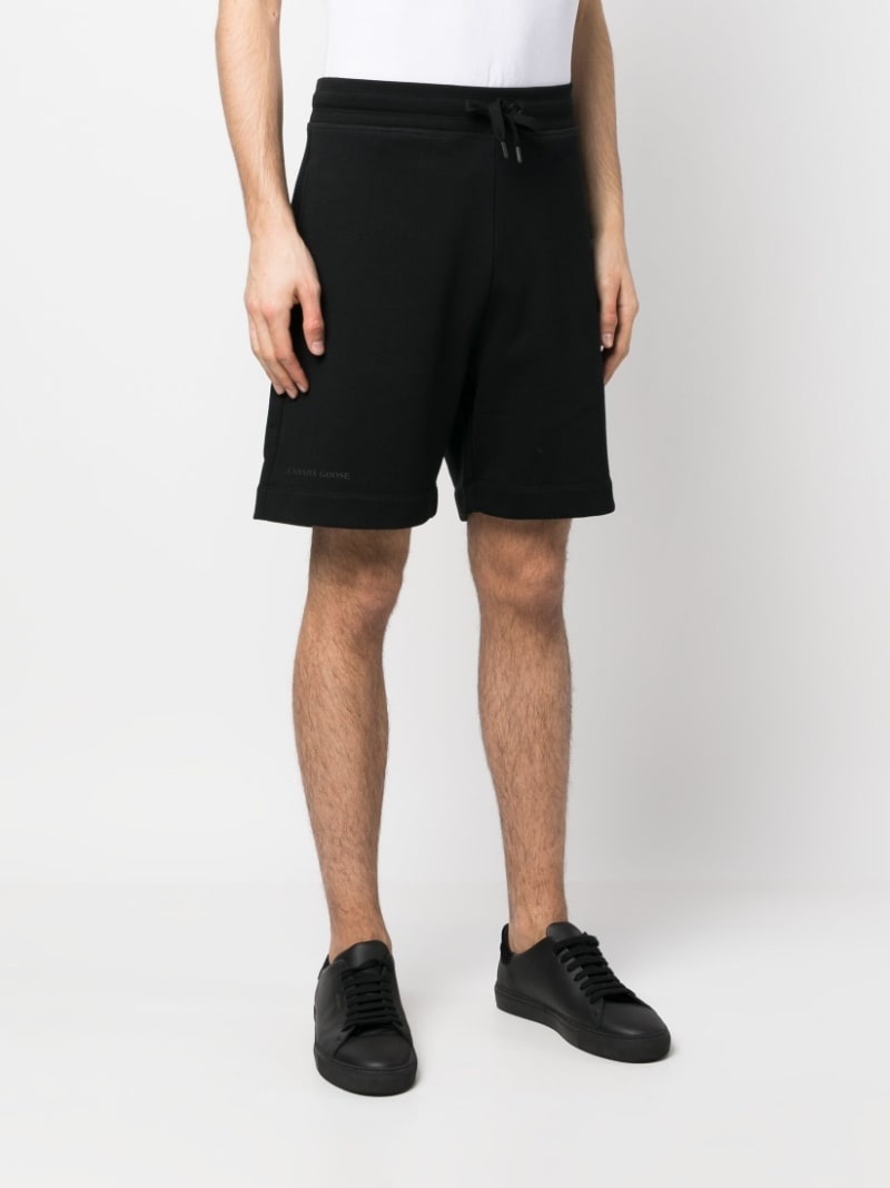 logo-print cotton track shorts - 3
