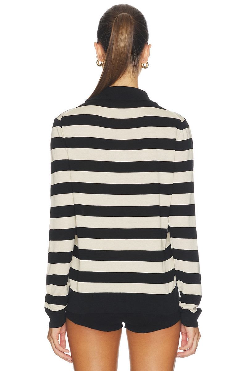 Enza Costa Stripe Silk Knit Polo outlook