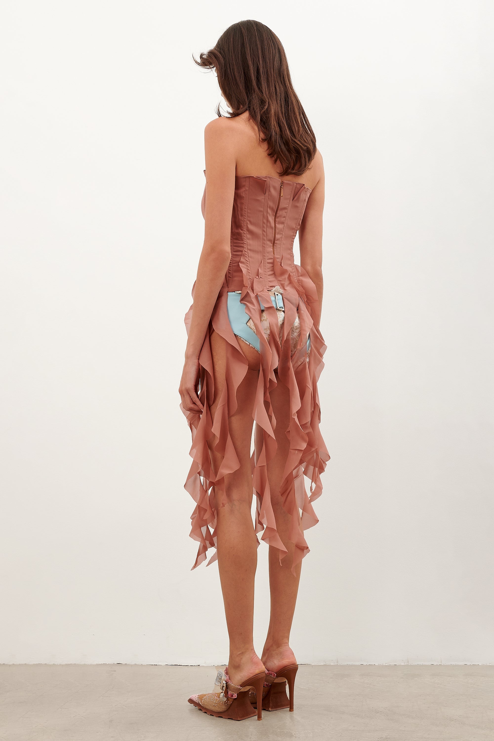CHIFFON CALAMITY CORSET TERRACOTTA - 6