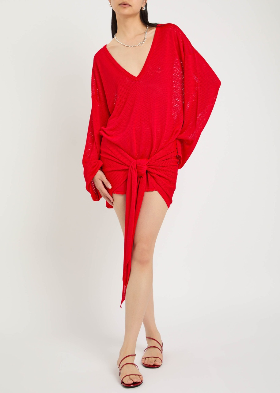 The Attico Pointelle Knit Mini Dress - 4