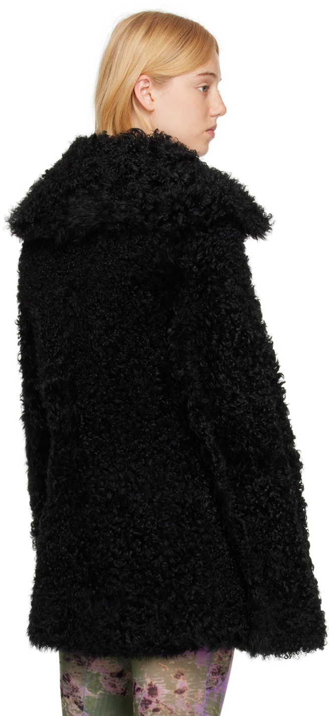 Black Yume Reversible Shearling Coat - 3