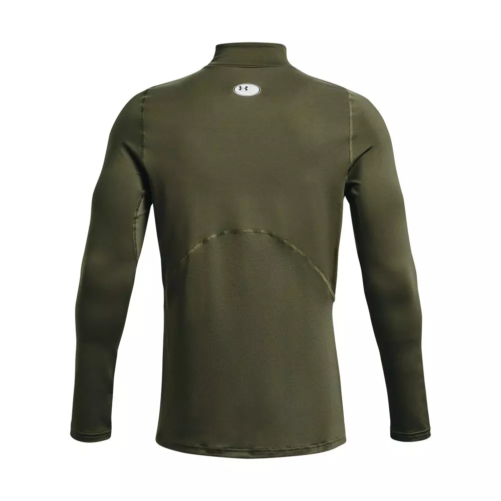 Men's ColdGear Fitted Mock Neck Shirt - Green/Black - 6
