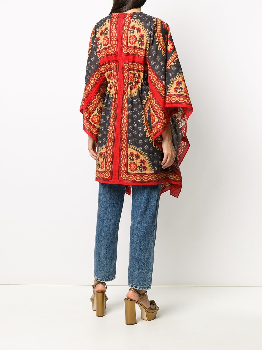 chain-link print asymmetric kaftan - 4