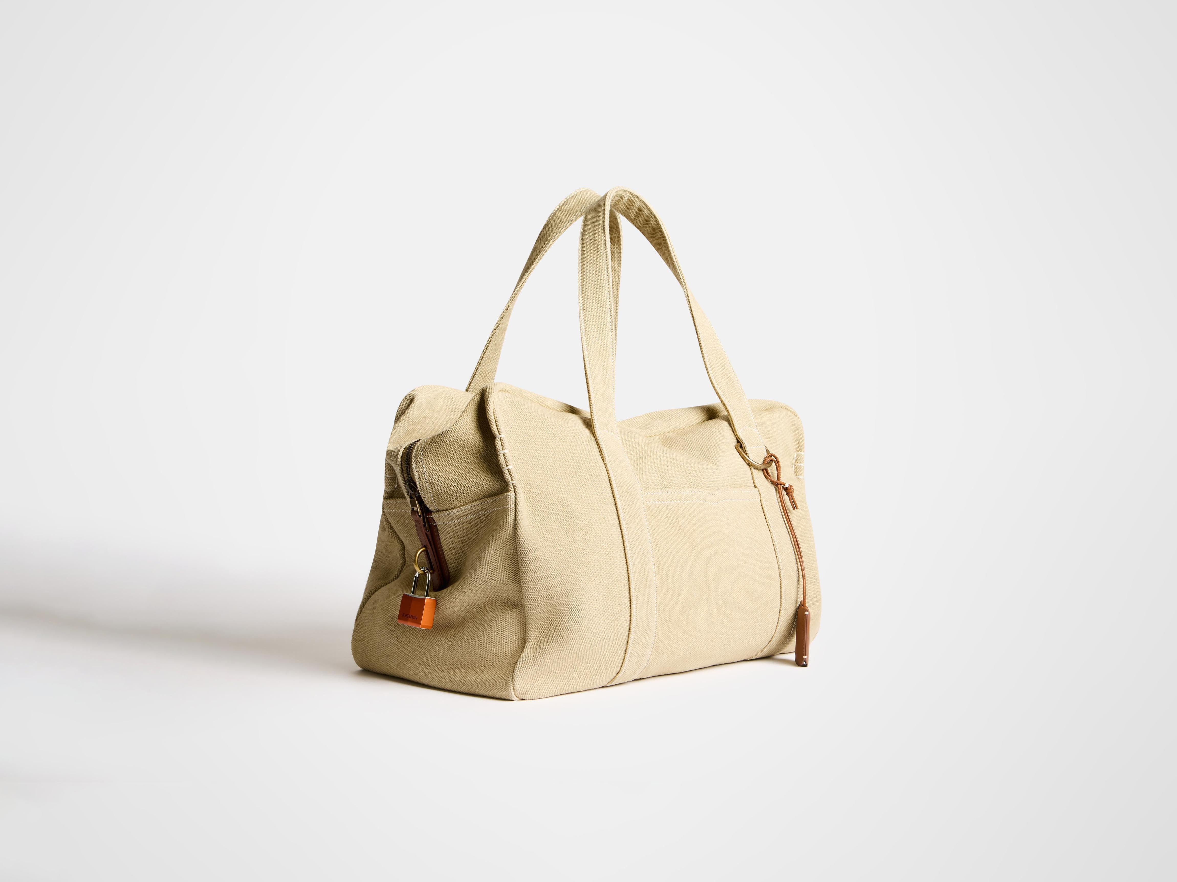 WEEKENDER CANVAS TOTE BAG IN STONE - 4