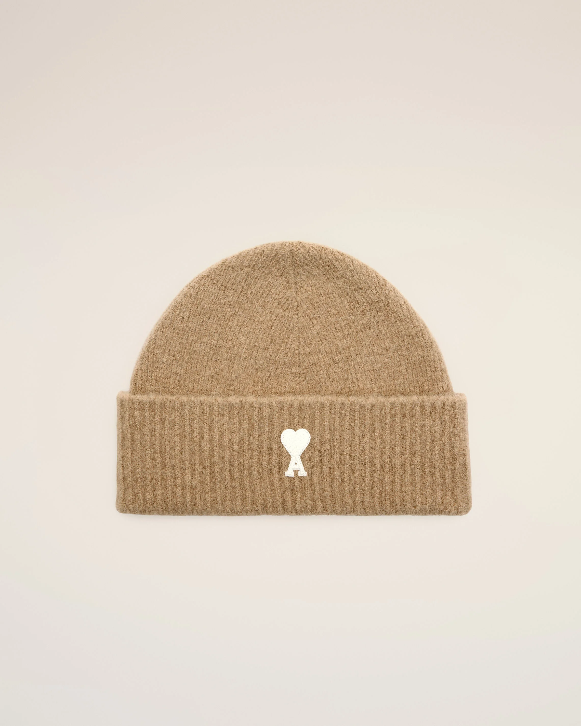 BEIGE ALPACA BEANIE WITH AMI DE COEUR - 1