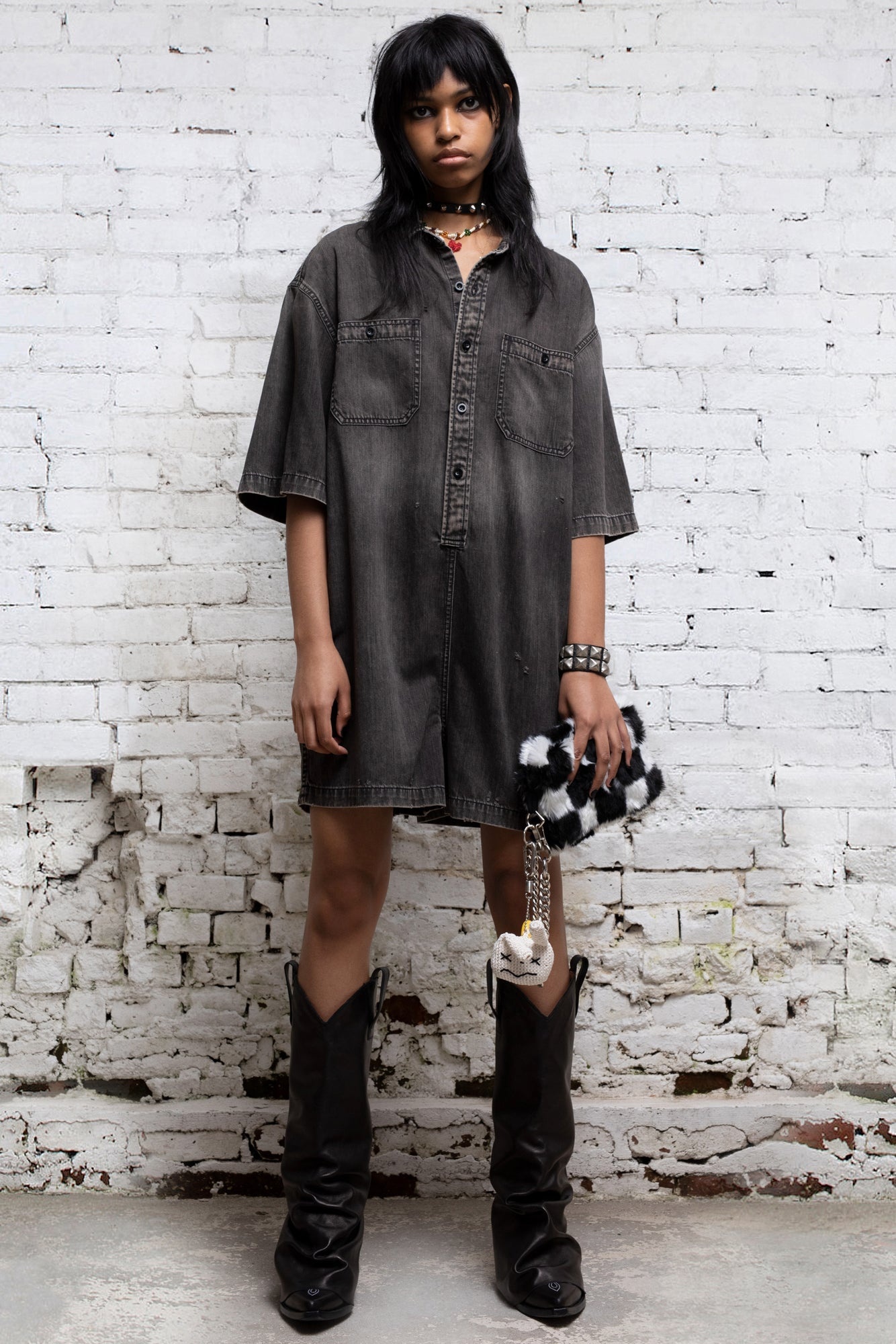 Workwear Romper - Elmore Black | R13 Denim Official Site - 2