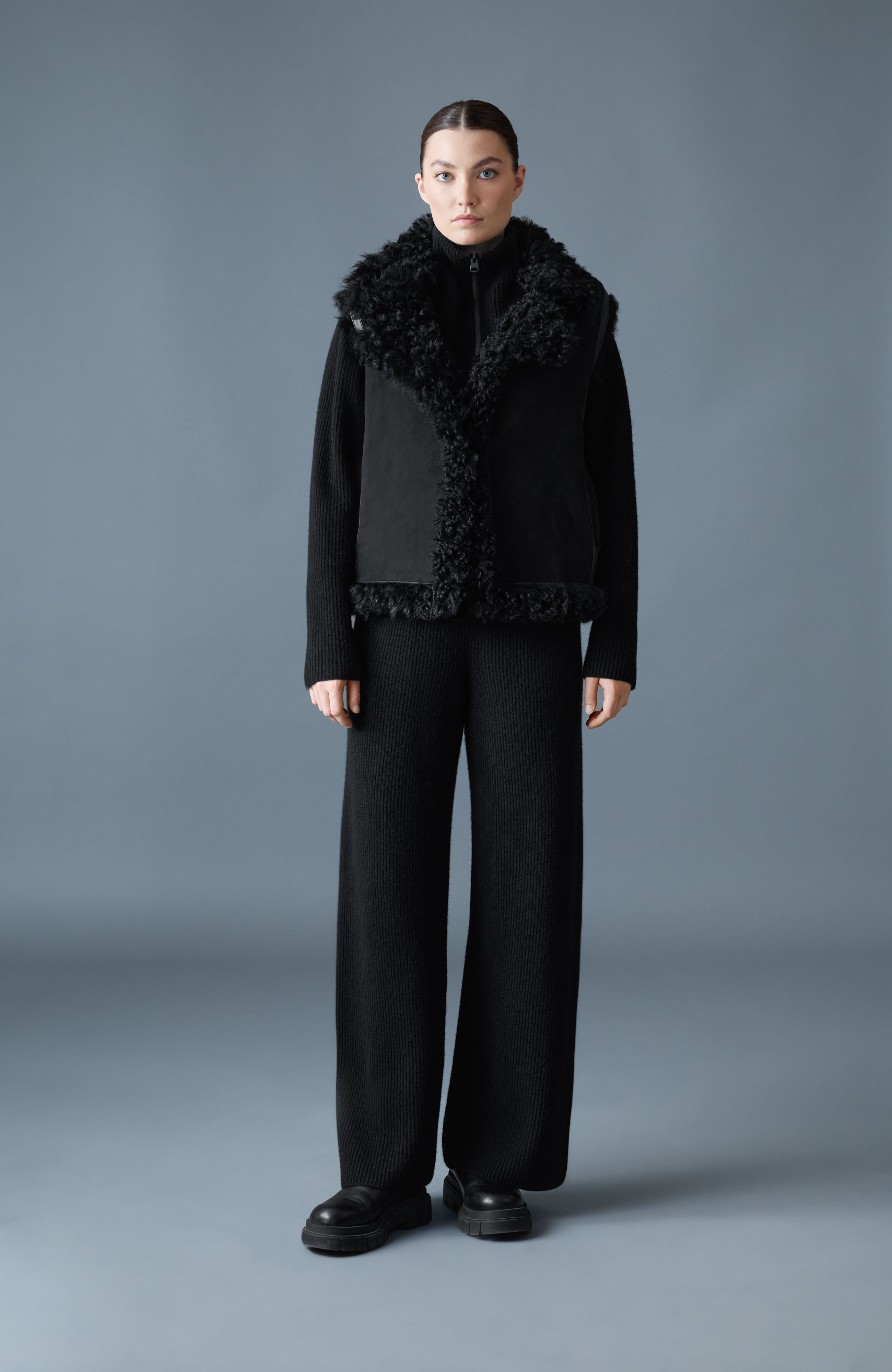 KASIA Reversible Shearling Leather Vest - 3