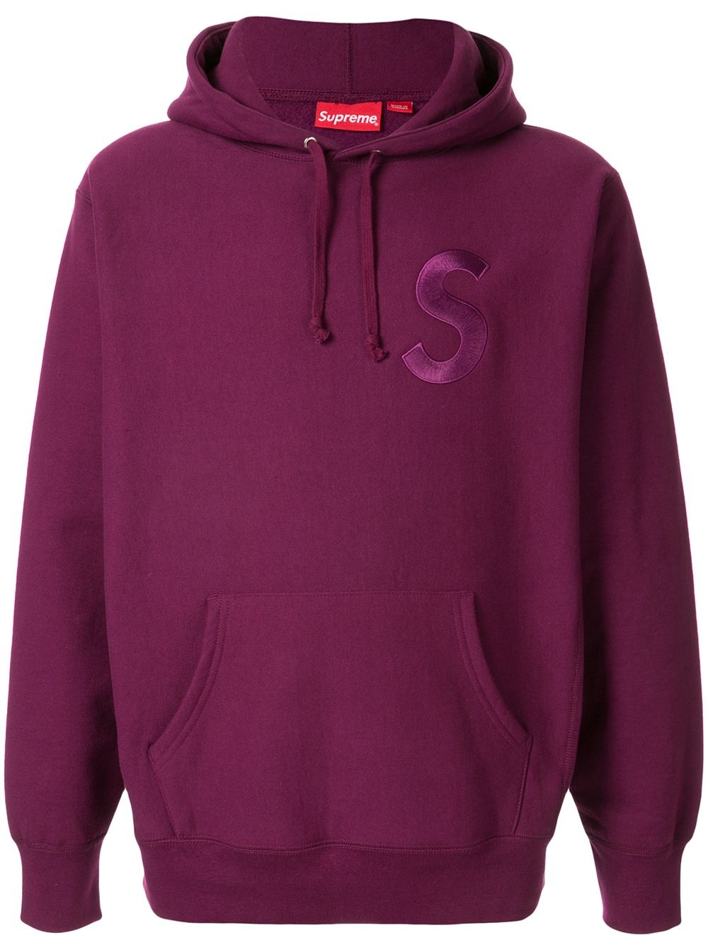 Tonal S-logo hooded sweatshirt - 1