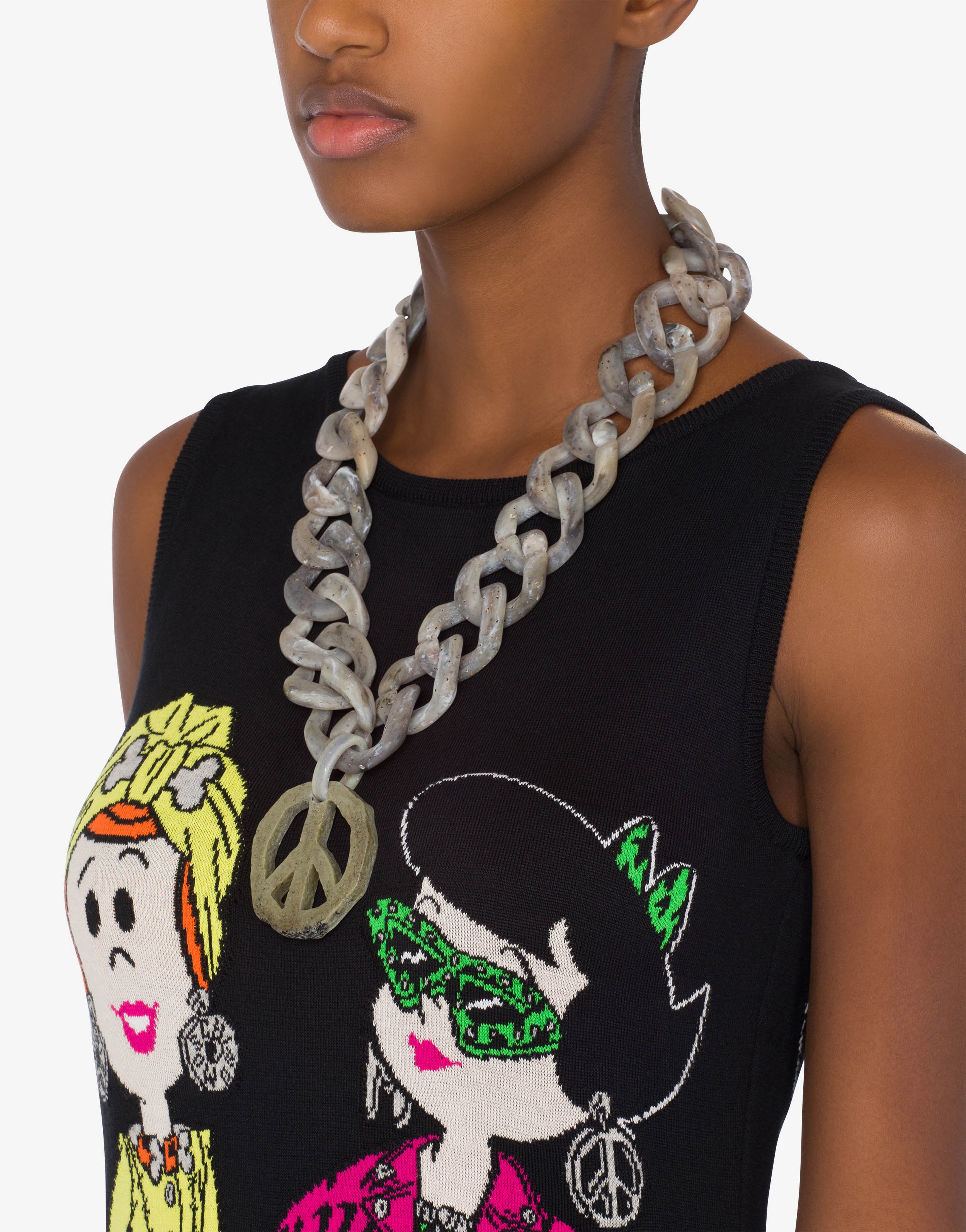 MOSCHINO X THE FLINTSTONES™ PEACE SYMBOL NECKLACE - 4