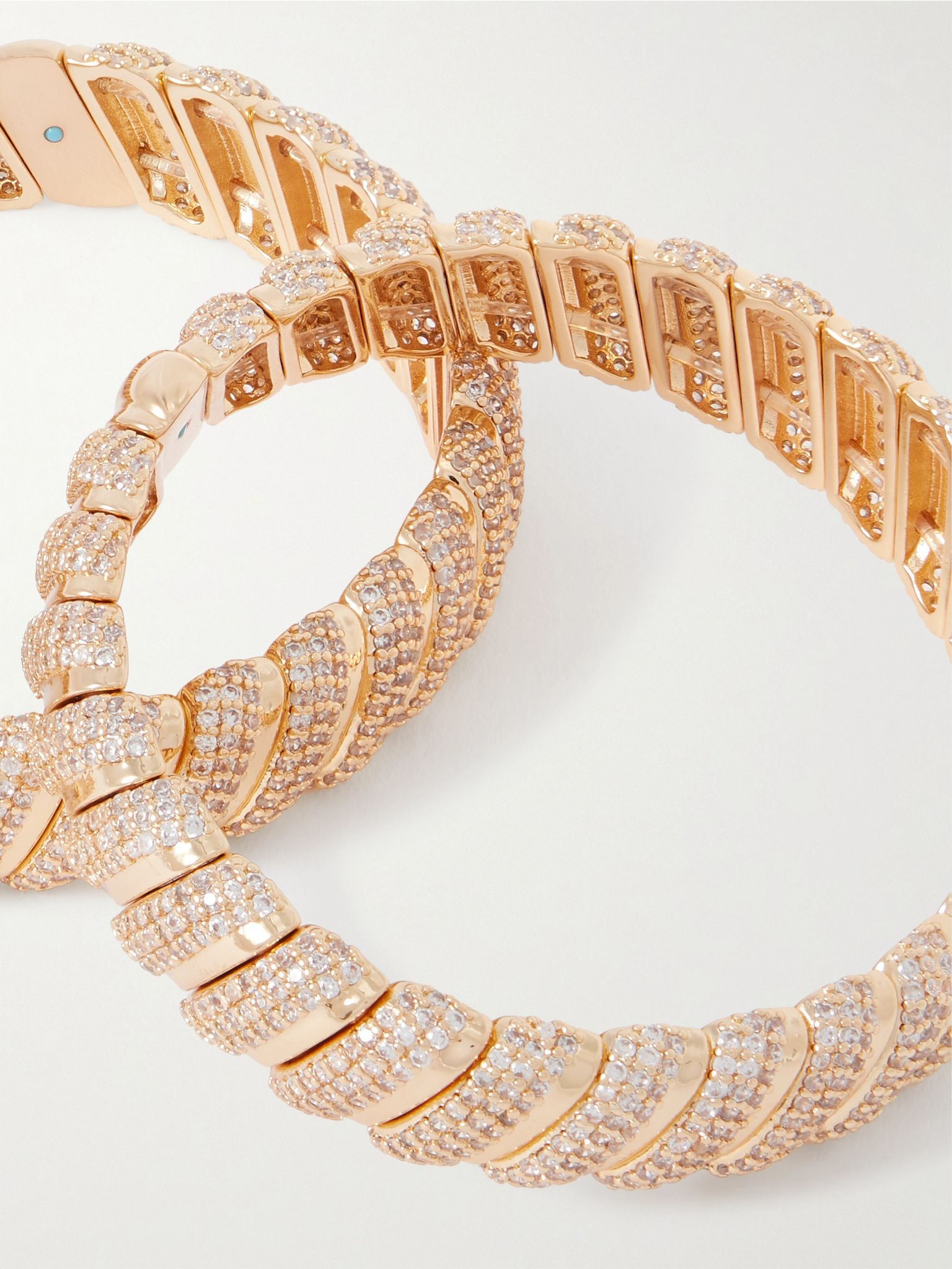 The Palais Royale set of two gold-tone crystal bracelets Gold - 4