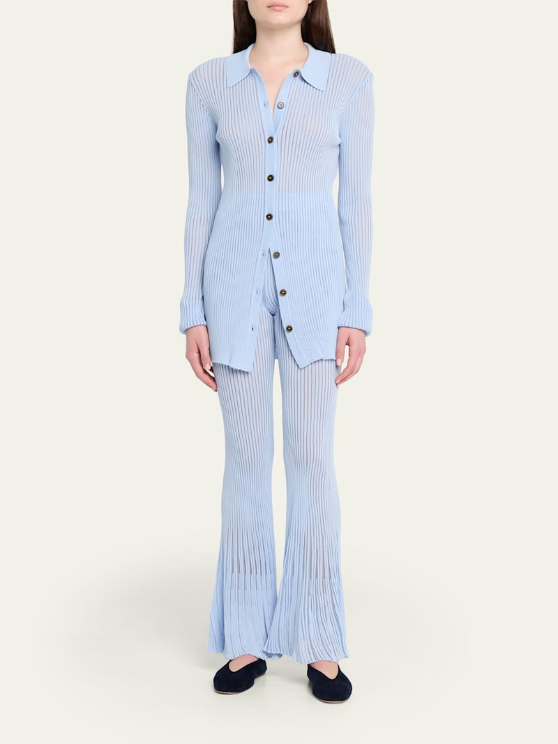 RONNY KOBO Dallas Sheer Rib Knit Pants outlook