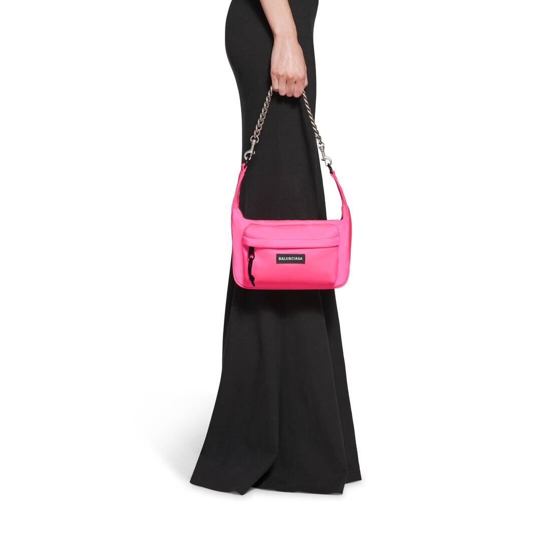 Raver Medium Bag With Chain in Fluo Pink - 2