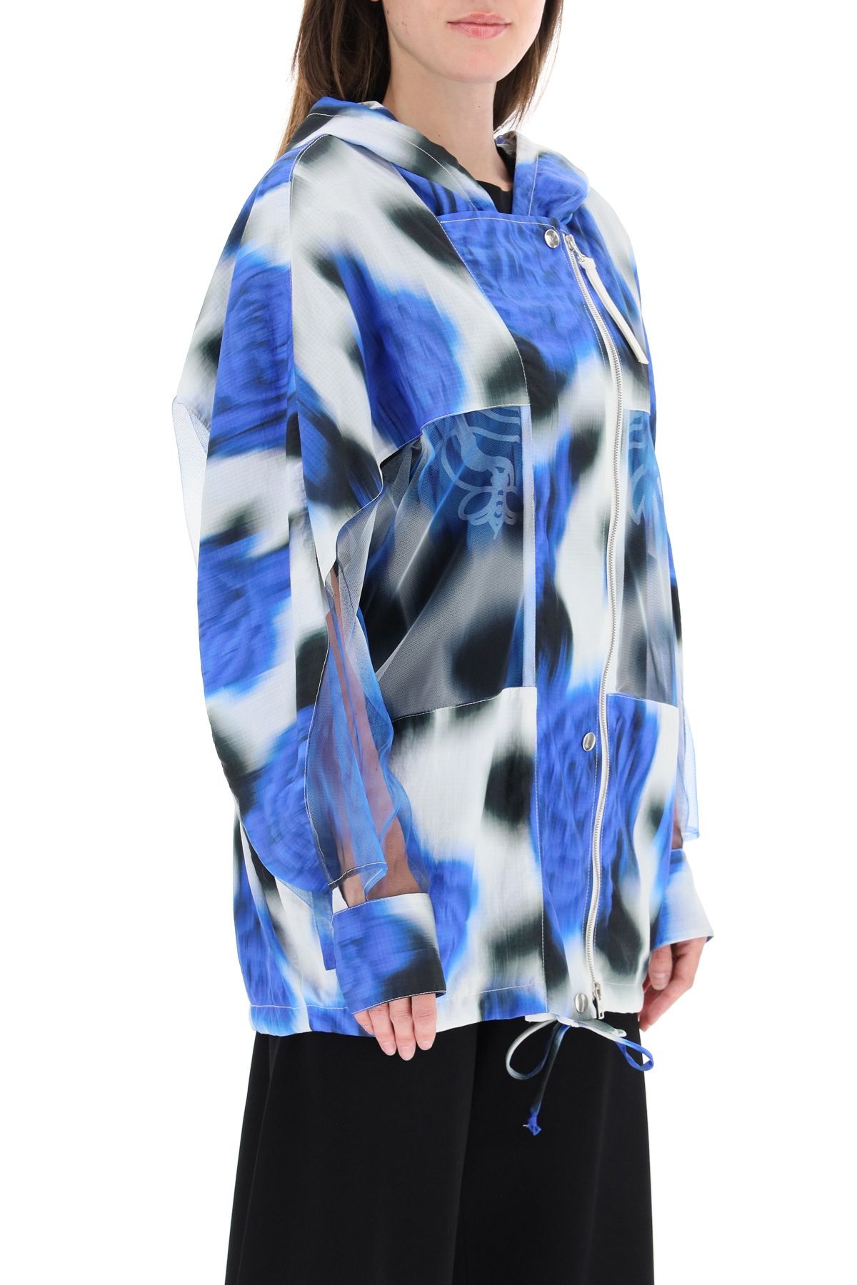 BLURRED POPPY PRINT WINDBREAKER JACKET - 3