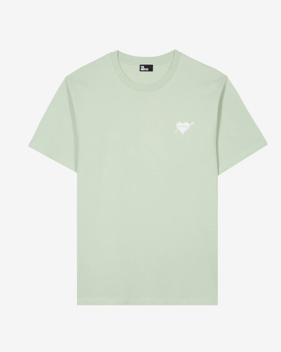 T-SHIRT WITH GREEN HEART FLOCKING - 1