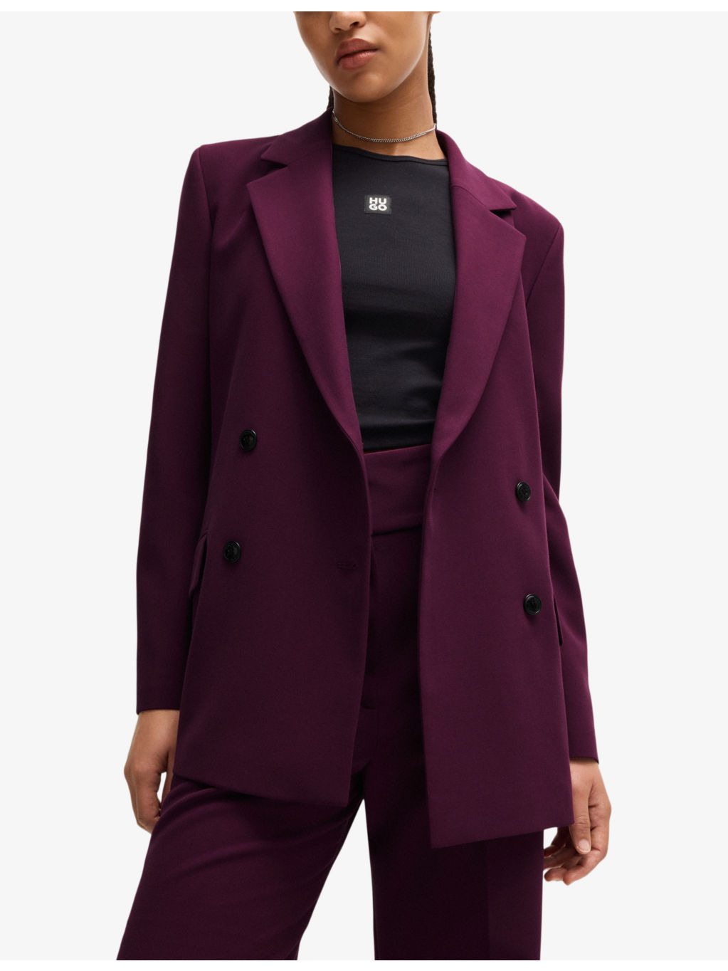 Double-breasted relaxed-fit stretch-woven blazer - 3