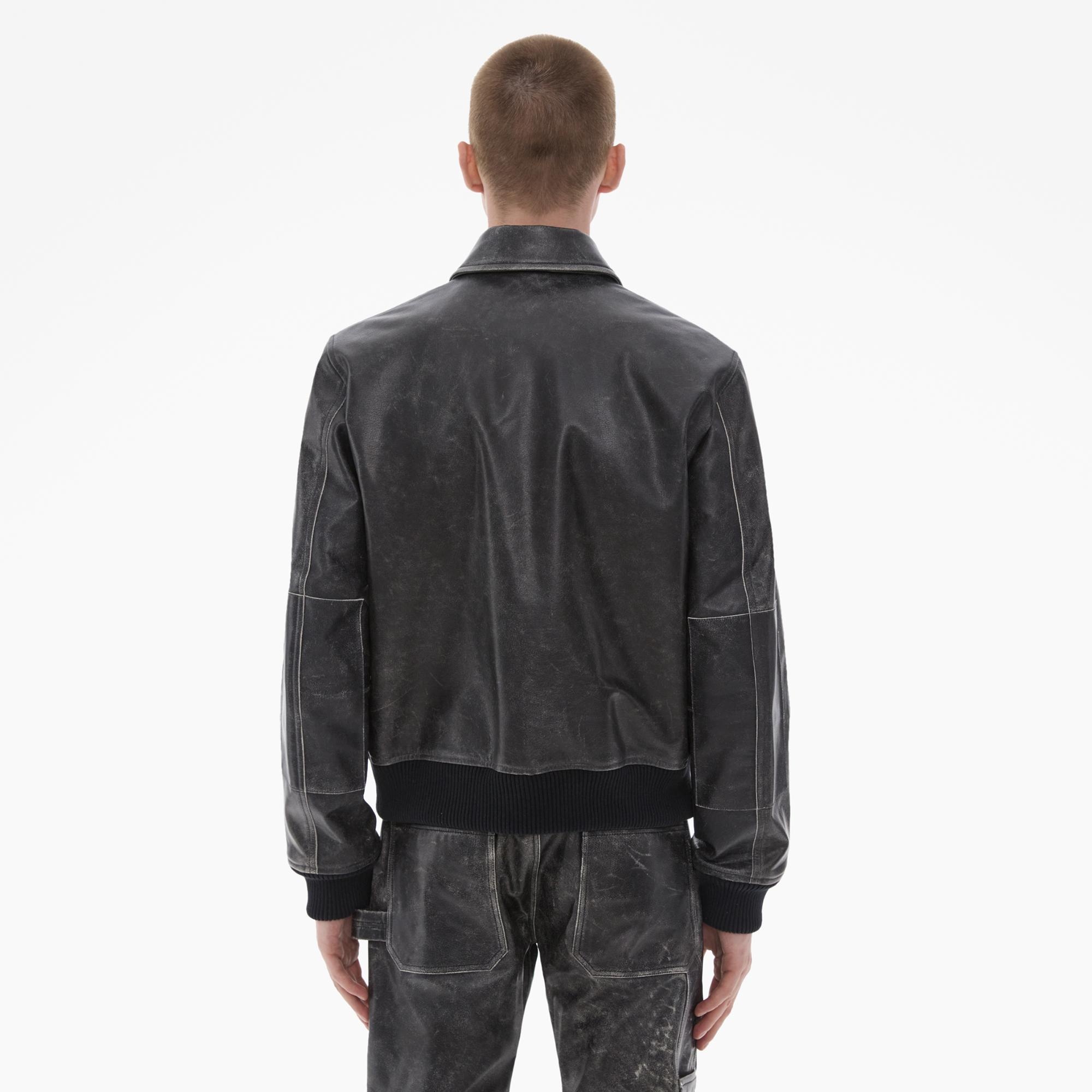 LEATHER BOMBER JACKET - 4
