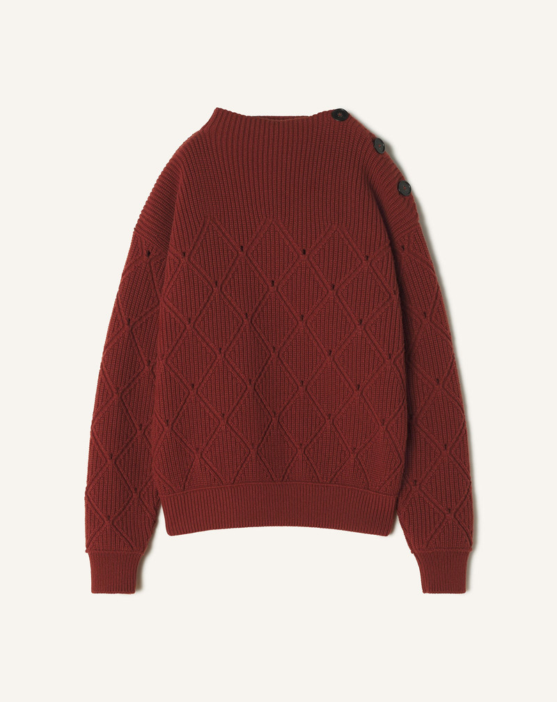 DIAMOND DETAIL WOOL PULLOVER SWEATER 1