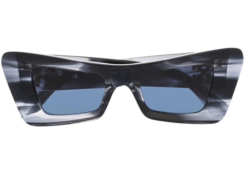 Off-White OFF-WHITE Accra Cat-Eye Marbled Sunglasses Navy Blue/Multi/Blue (OERI027S22PLA0014945) outlook