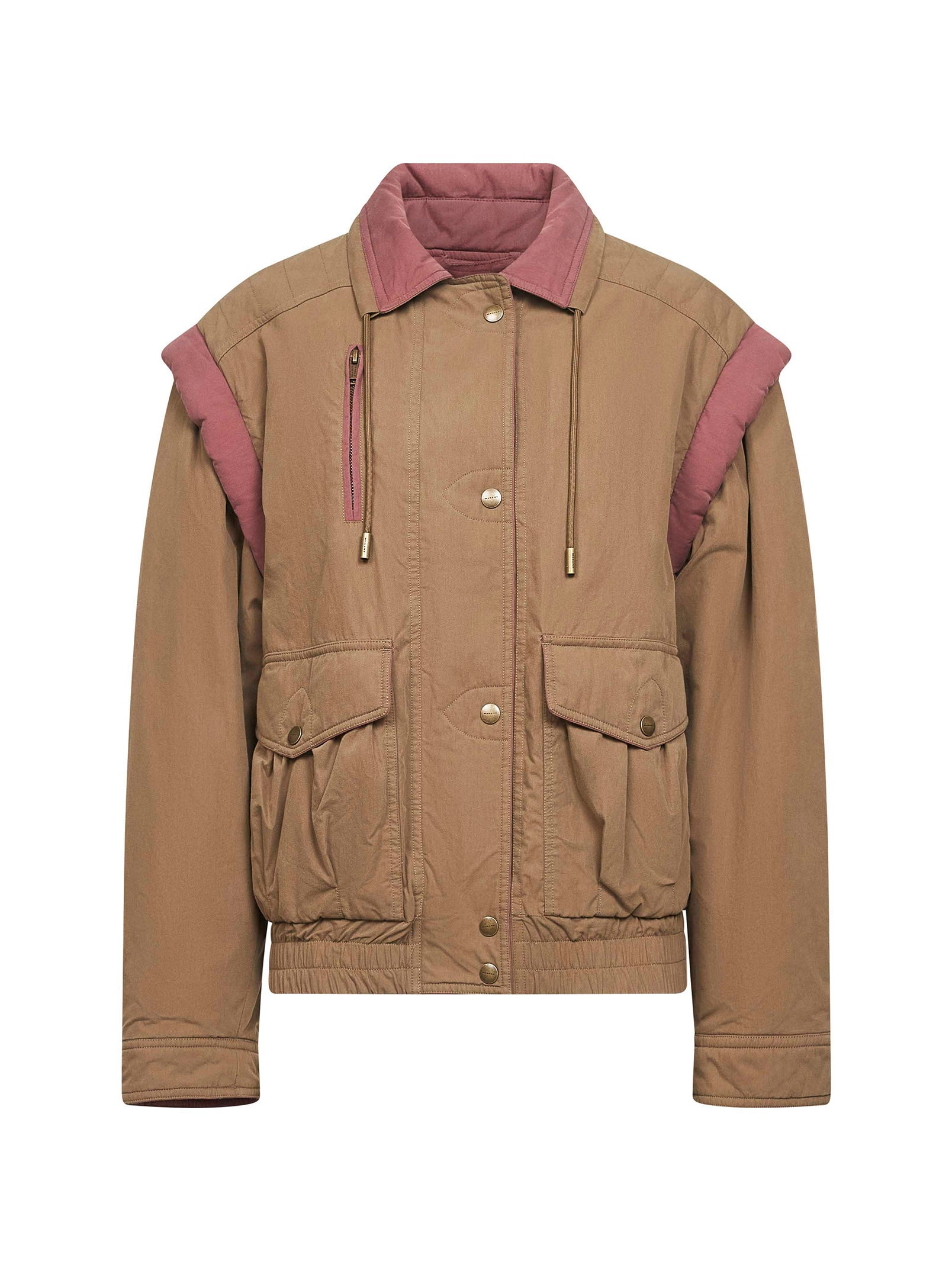 Green cotton detachable sleeves Desha jacket - 1