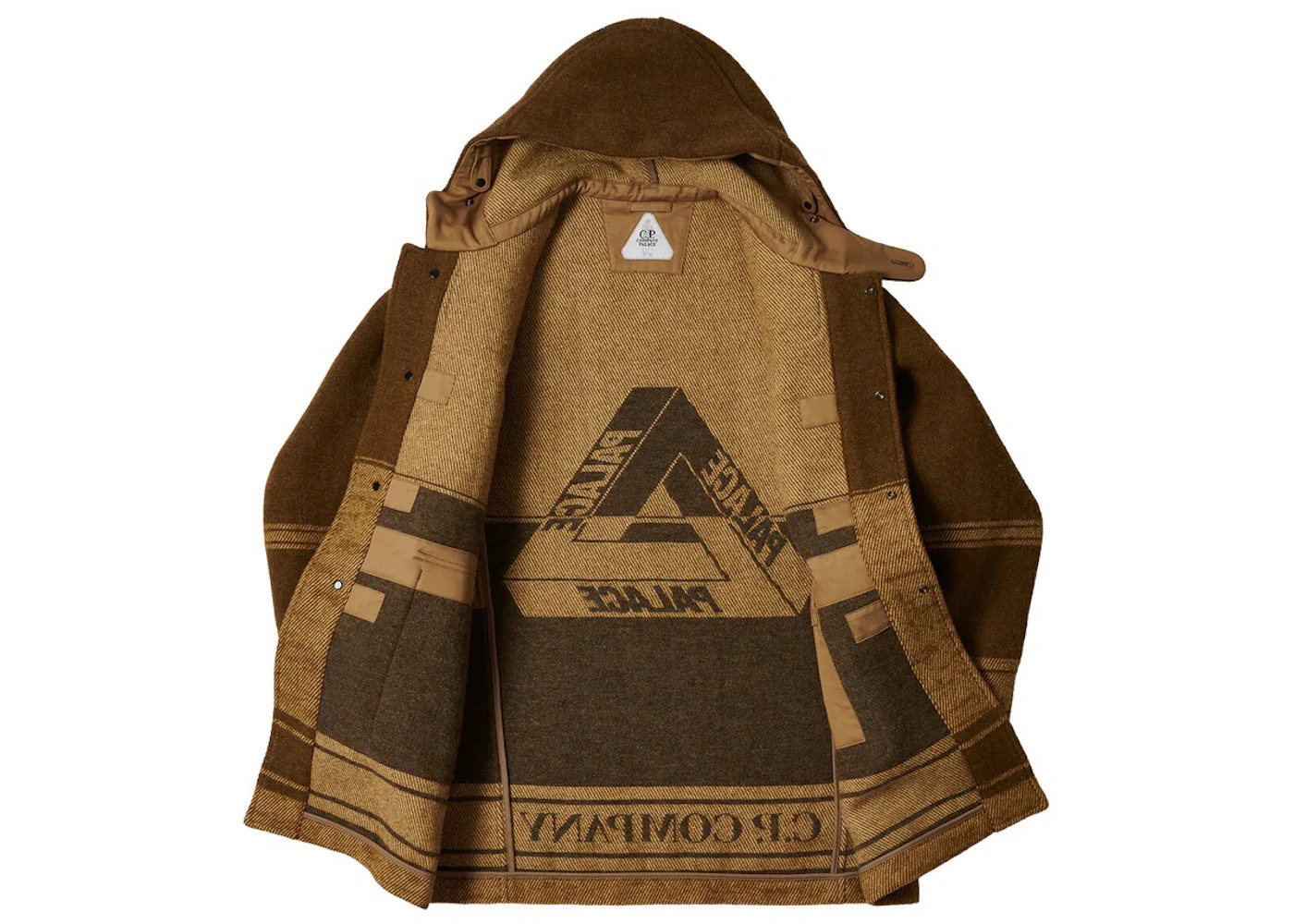 Palace C.P. Company Duffel Jacket Rubber Wool Brown - 2